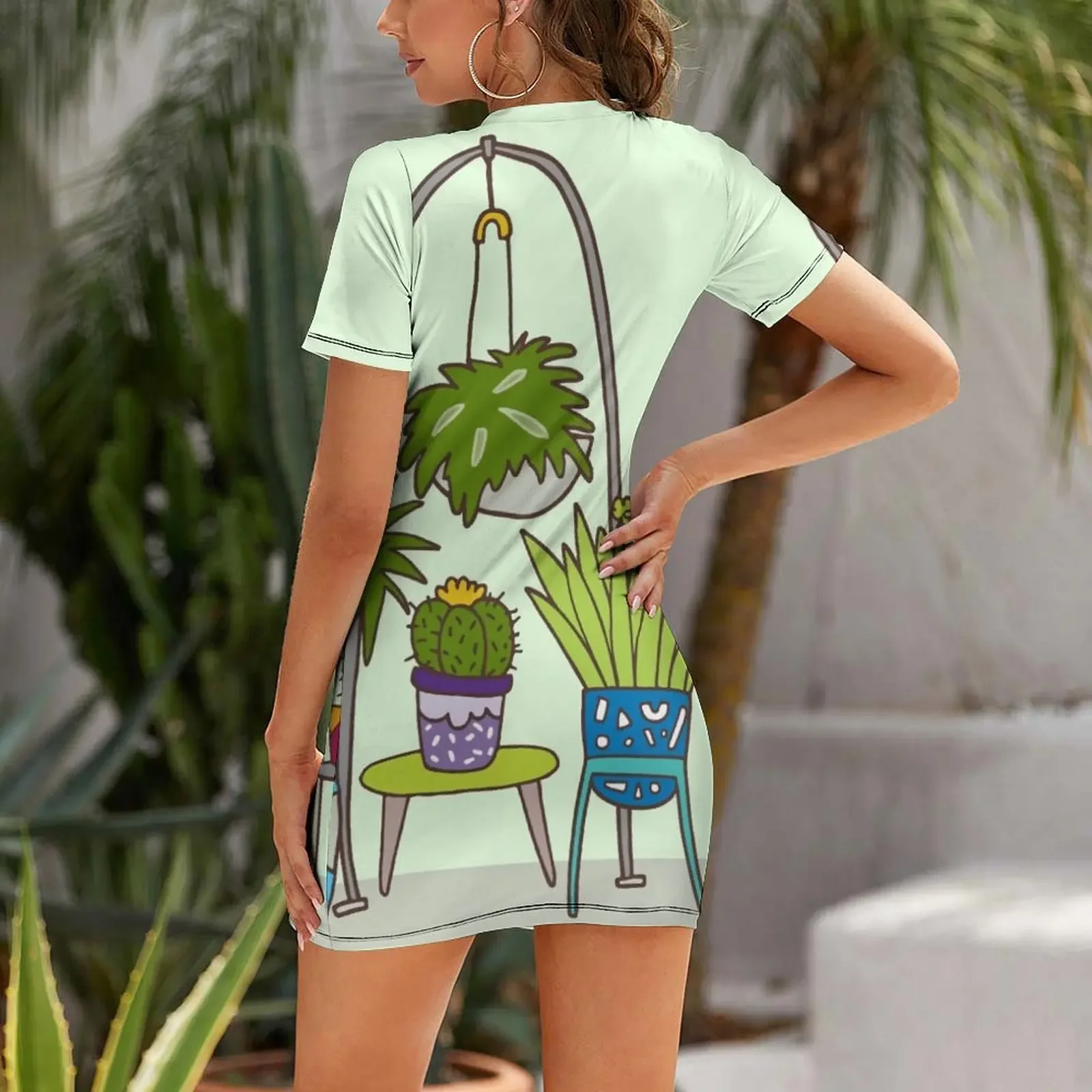 Plant life Short-Sleeved Dress - Korean Girl Lifestyle review and price